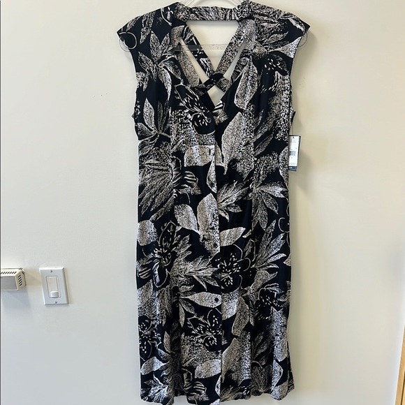 Volcom Sz Large Do Tell Button-Up Black and White Midi Dress • NWT! - Picture 3 of 15